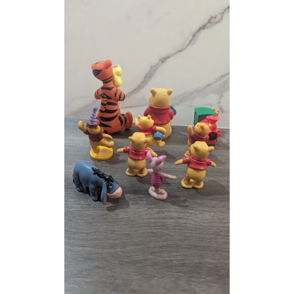 vtg Disney Winnie The Pooh Figurine Tigger Eeyore Piglet cake toppers toys lot - Picture 2 of 8